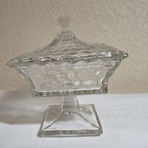 Fostoria American Clear Ctystal Wedding Bowl With Lid Compote Candy Dish